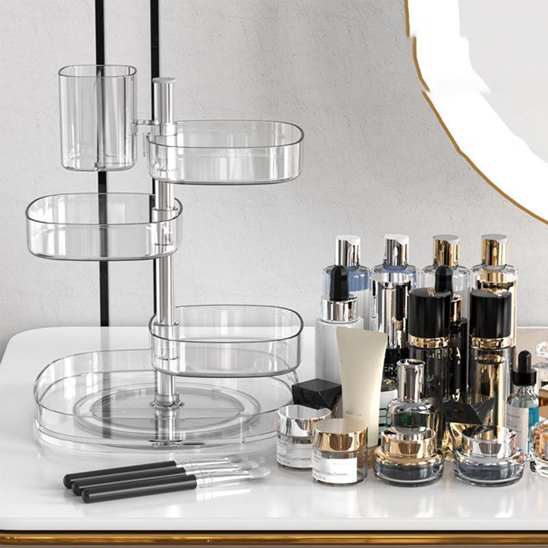 360 Rotating Makeup Organizer 5 Layers Adjustable Spinning Holder Storage Rack