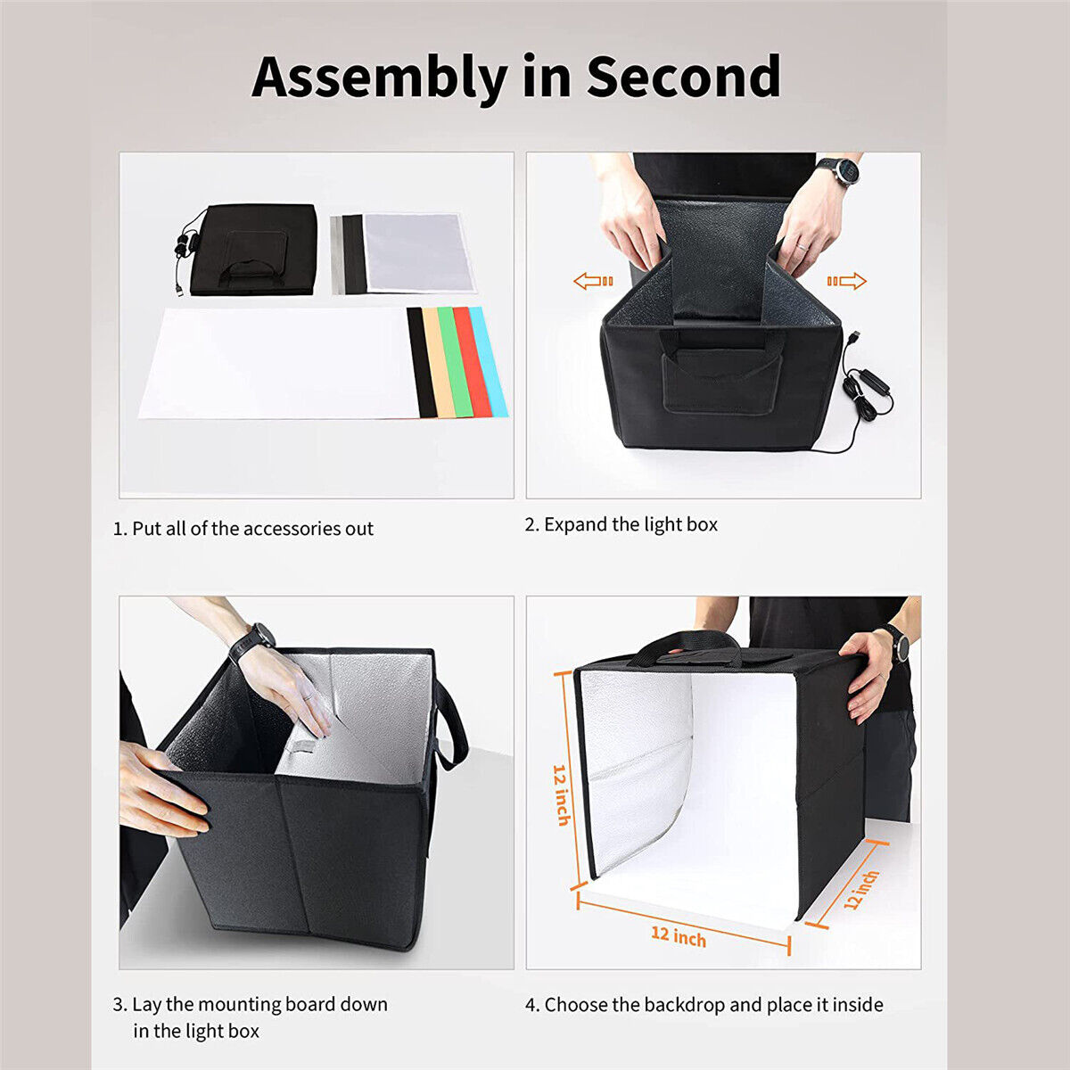 Portable Photo Studio LED Light Tent Bar Cube Soft Box Room Photography 30cm