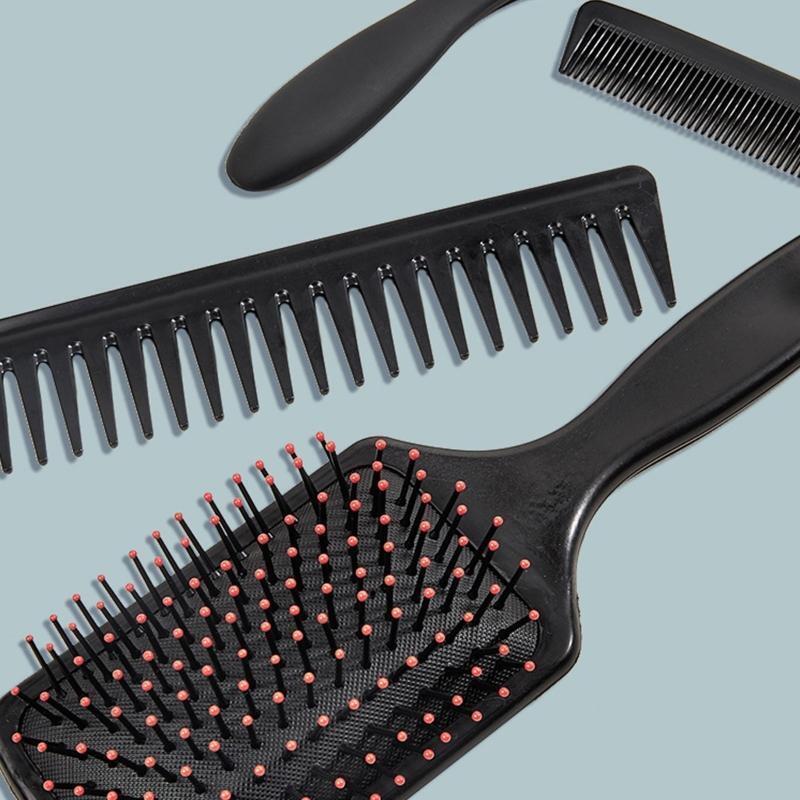4 in 1 Hair Styling Hair Comb Black Paddle Hair Brush Sets Gifts for Men Women