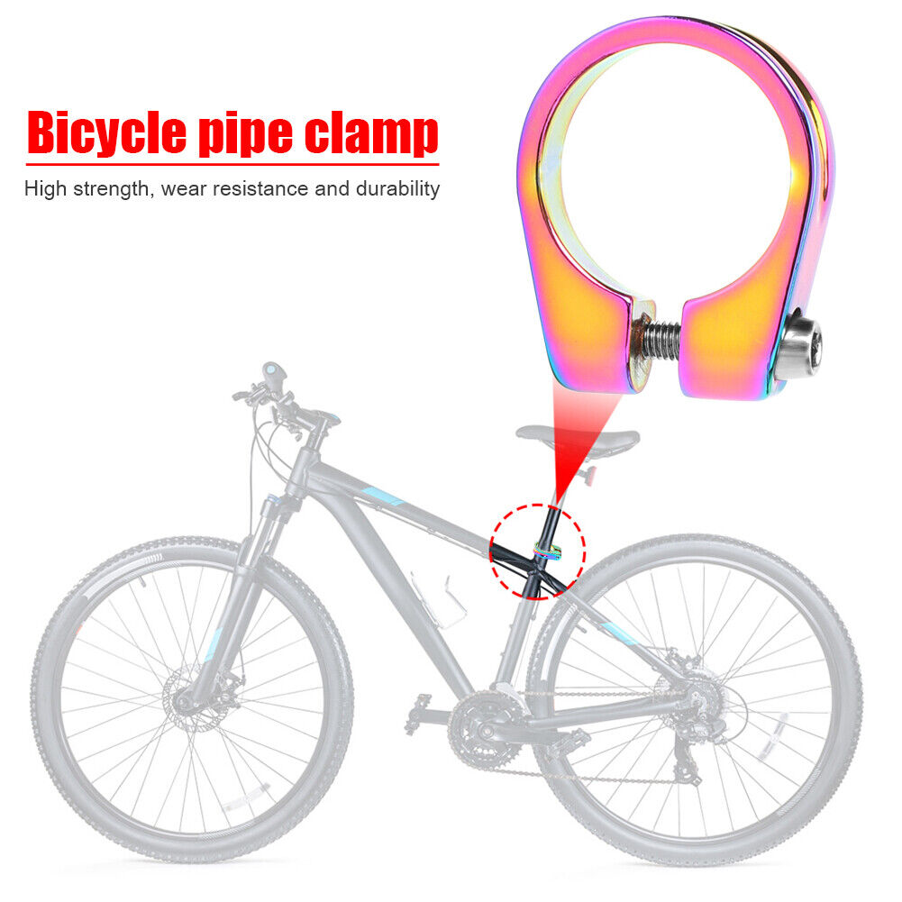 OUO MTB Bike Seat Clamp Ultralight Bicycle Colorful Seat Tube Clip (28.6mm)