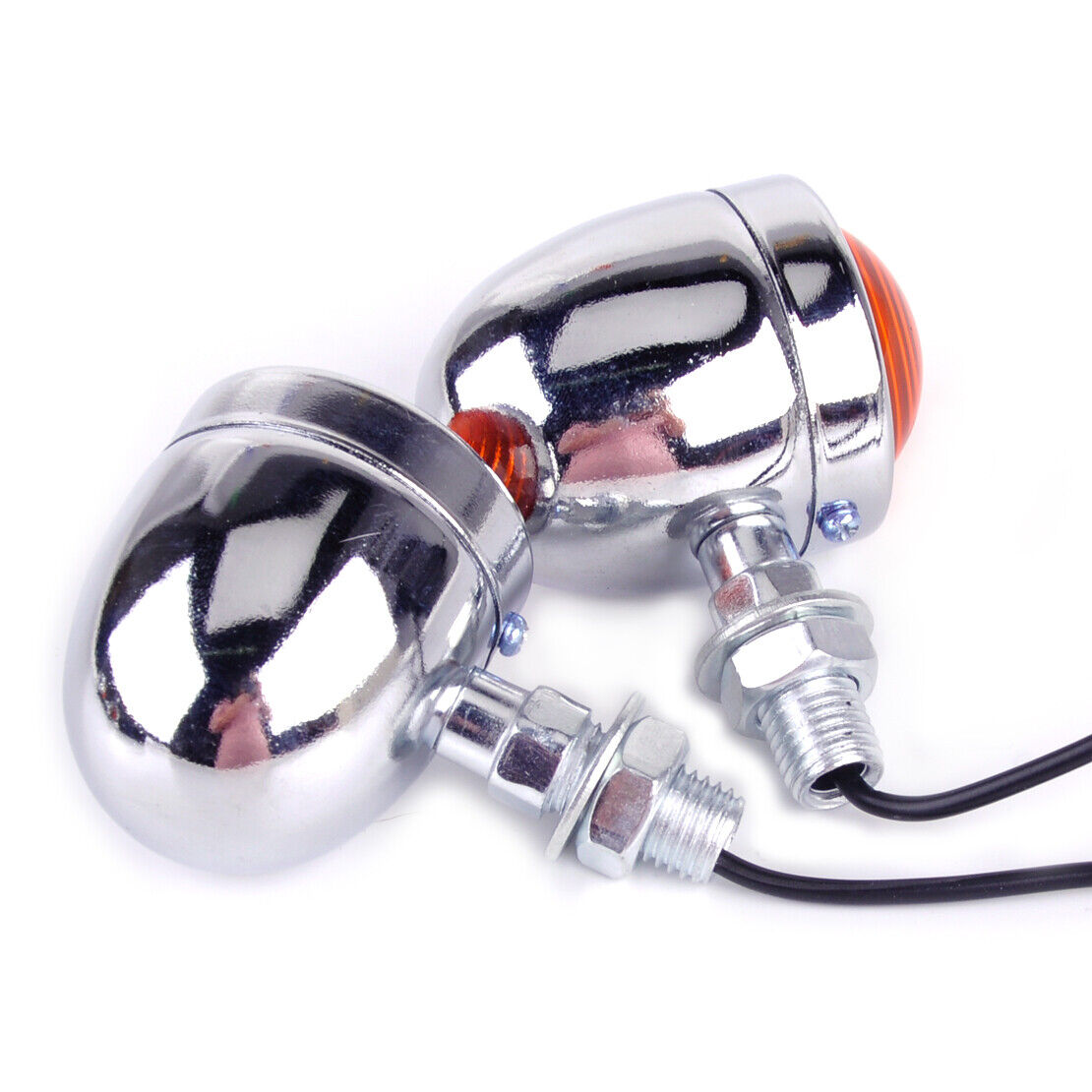 4x Chrome Motorcycle Bullet Turn Signal Indicator Brake Light fit for Chopper Li