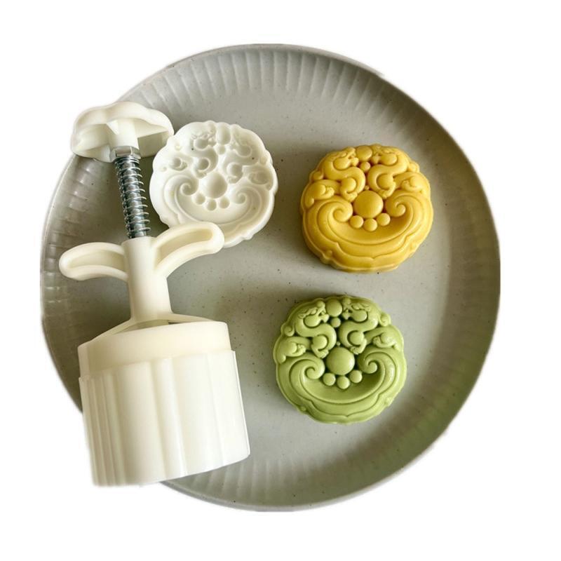Mooncake Molds Chinese Ruyi Dragon Shape Pastry Stamps Mid-Autumn Mooncake Mould