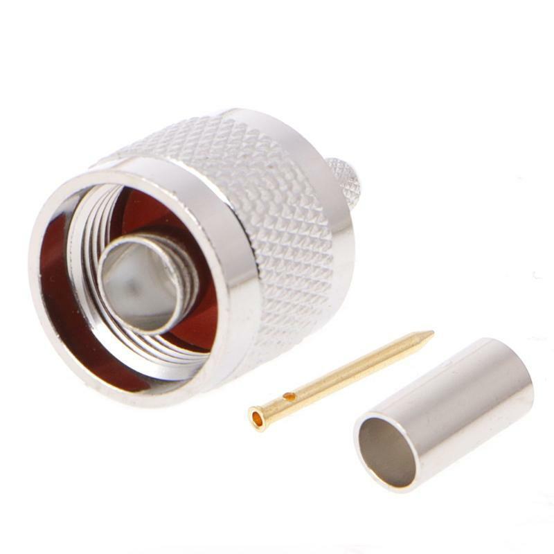 10Pcs N Male Plug Crimp RG58 RG142 LMR195 RG400 Coaxial Cable Straight Connector