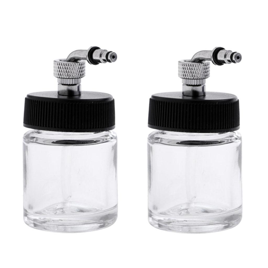 2x Airbrush Empty 22cc  Jar Bottles   Siphon Feed Airbrushes