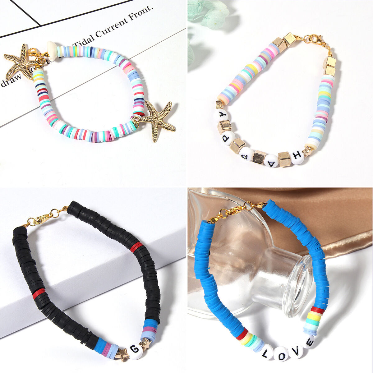 Bracelet Making Beads Kit Colorful Mixed Letter Loose Beads DIY Jewelry Set