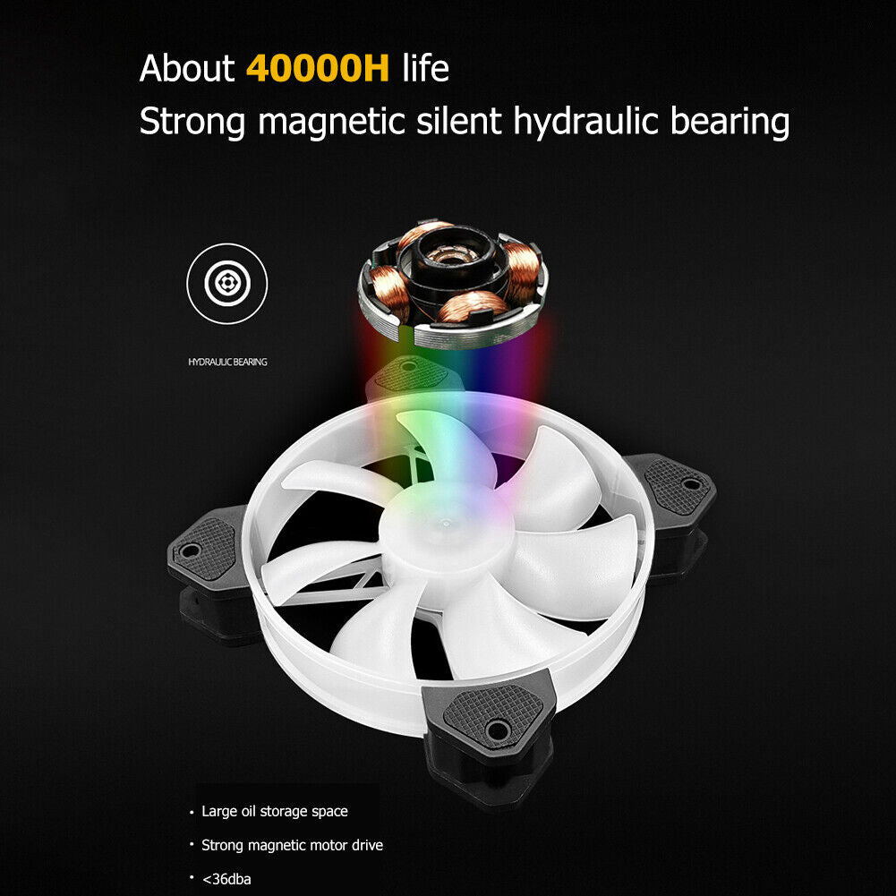 COOLMOON 12cm PC Case Fan Chassis CPU 5V 3Pin ARGB PWM Cooling Radiator