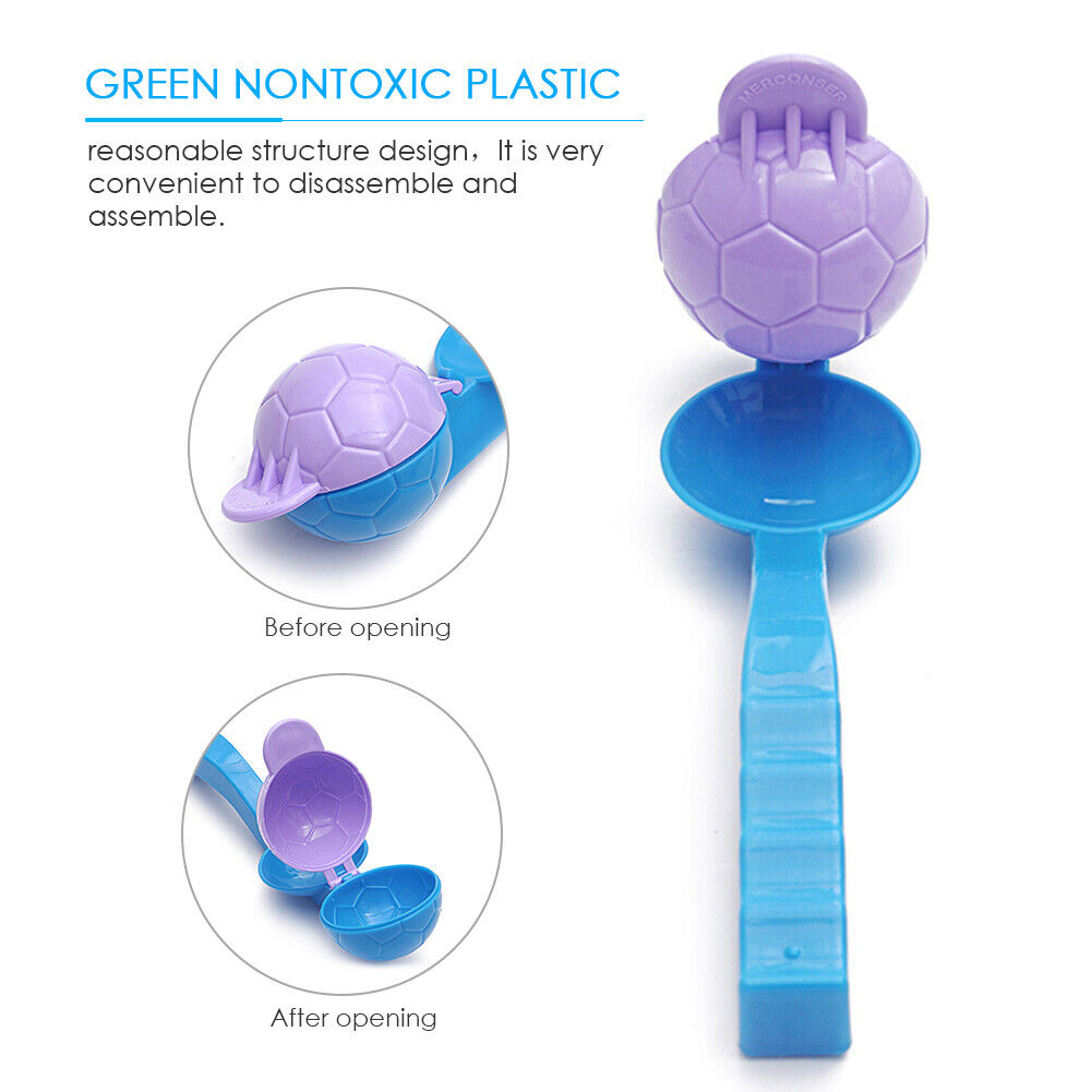 Football Shaped Snowball Maker Clip for Kids Winter Snowball Fight Random