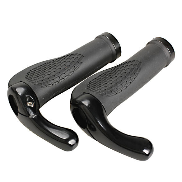 Bike Bicycles Cycling Ergonomic Lock-On Handlebar Grips Bar Ends Black