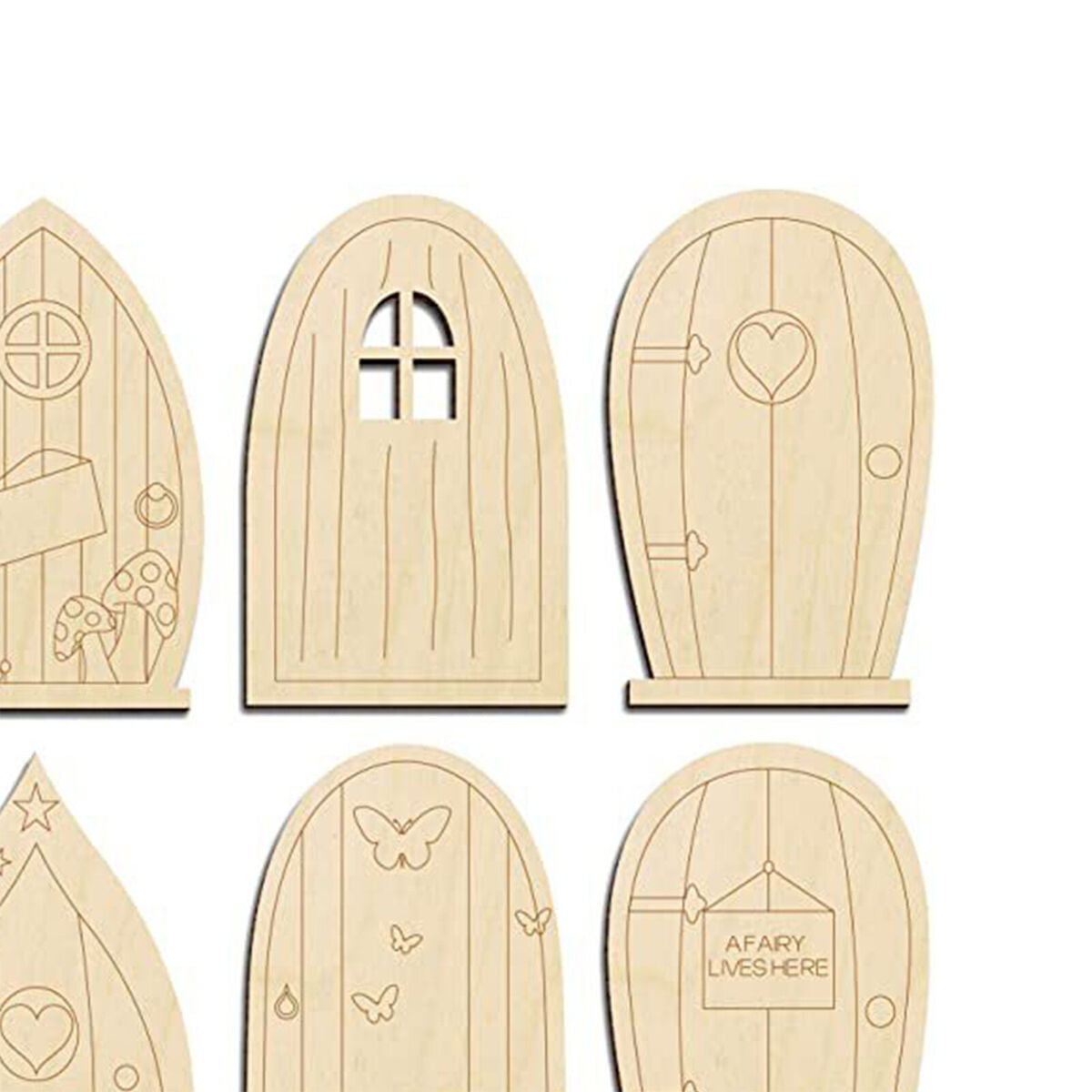 6pcs  Doors Craft Kit Blank Unfinished  and outdoor Ornament
