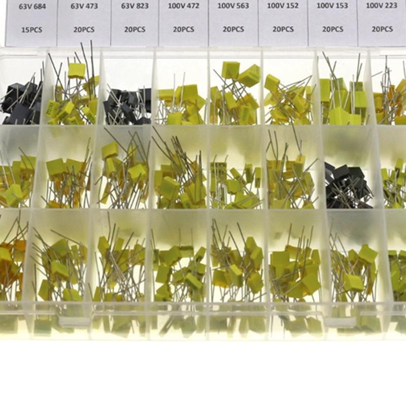 460pcs 63V-100V 102J-105J Polypropylene Safety Plastic Film 105-823 Set Free