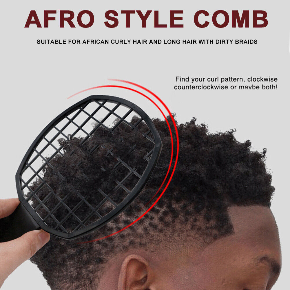 Double End Hair Twist Comb Pro Curly Afro Dirty Braid Twisted Tool (Black)