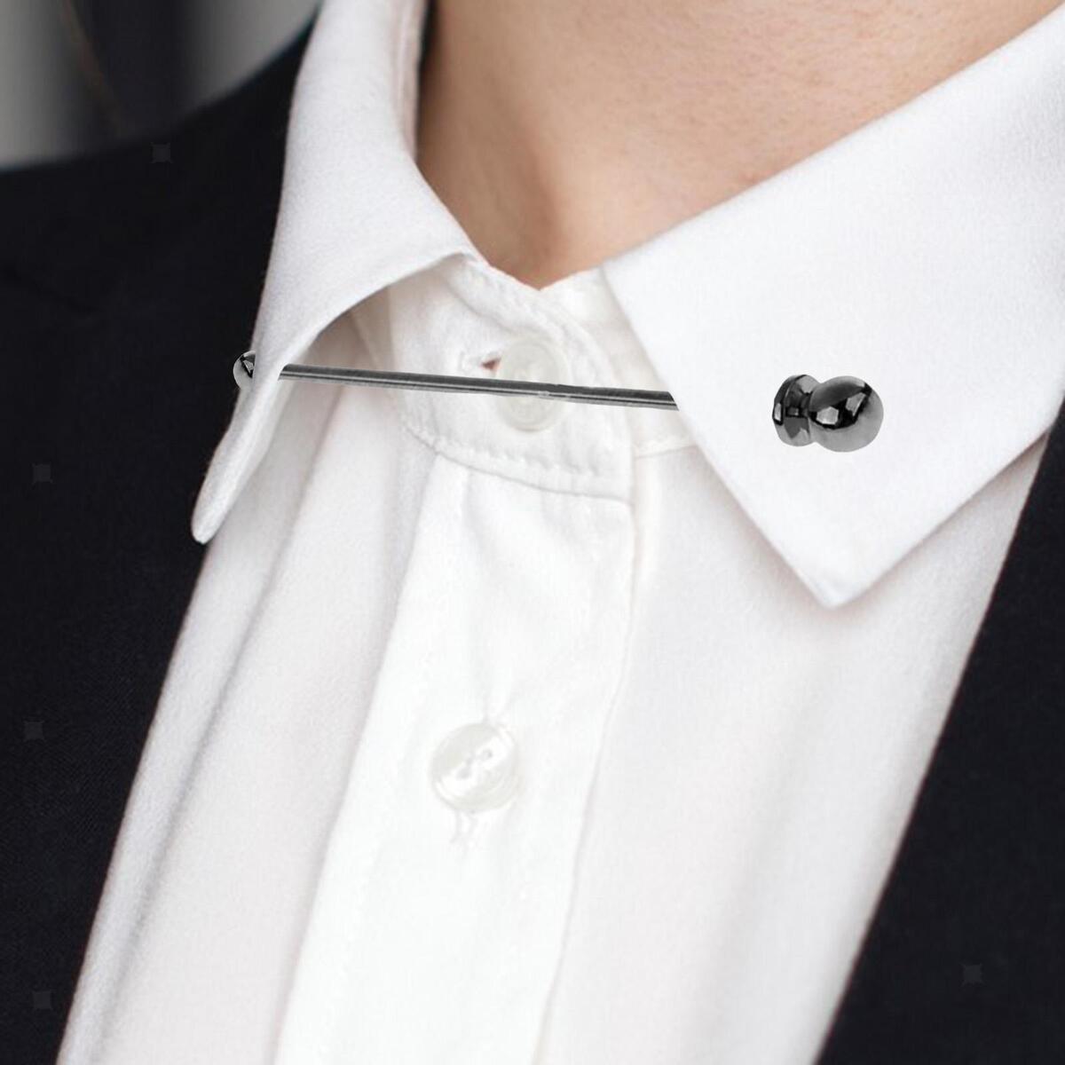 Fashion Mens Shirt Collar Bar Pin, Ball Head Badges, Brooch Pin Jewelry Necktie