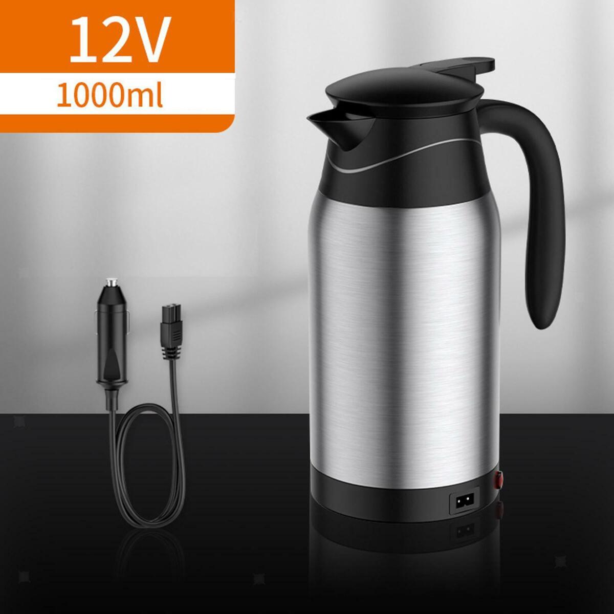 Stainless Steel Car Kettle Boiler Travel 12V/24V Tea 1L   Camping