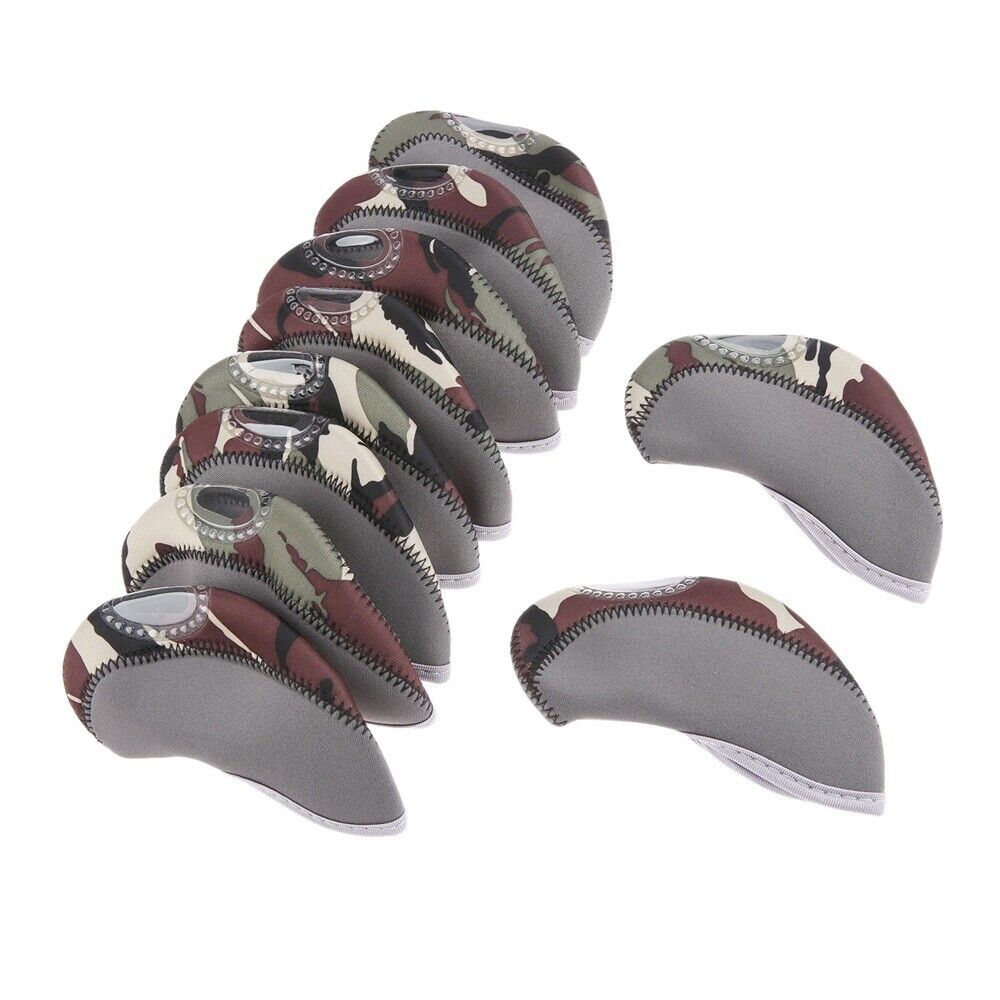 10pcs/Set Neoprene Golf Club Iron Headcovers Head Cover Protect Case Golfer Gift