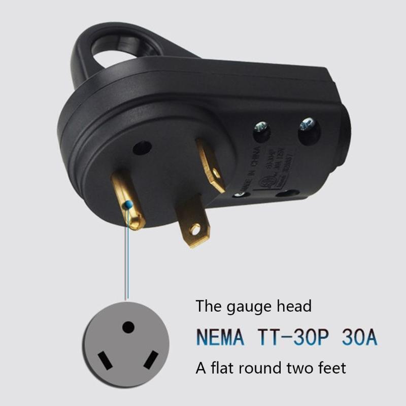 TT-30P RV Replacement Male Plug 125V 30 Amp with Disconnect Handle Black