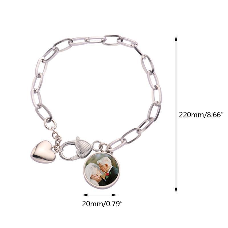 Trendy Sublimation Heat Transfer Medallion Anklet Bracelet for Valentine's Day