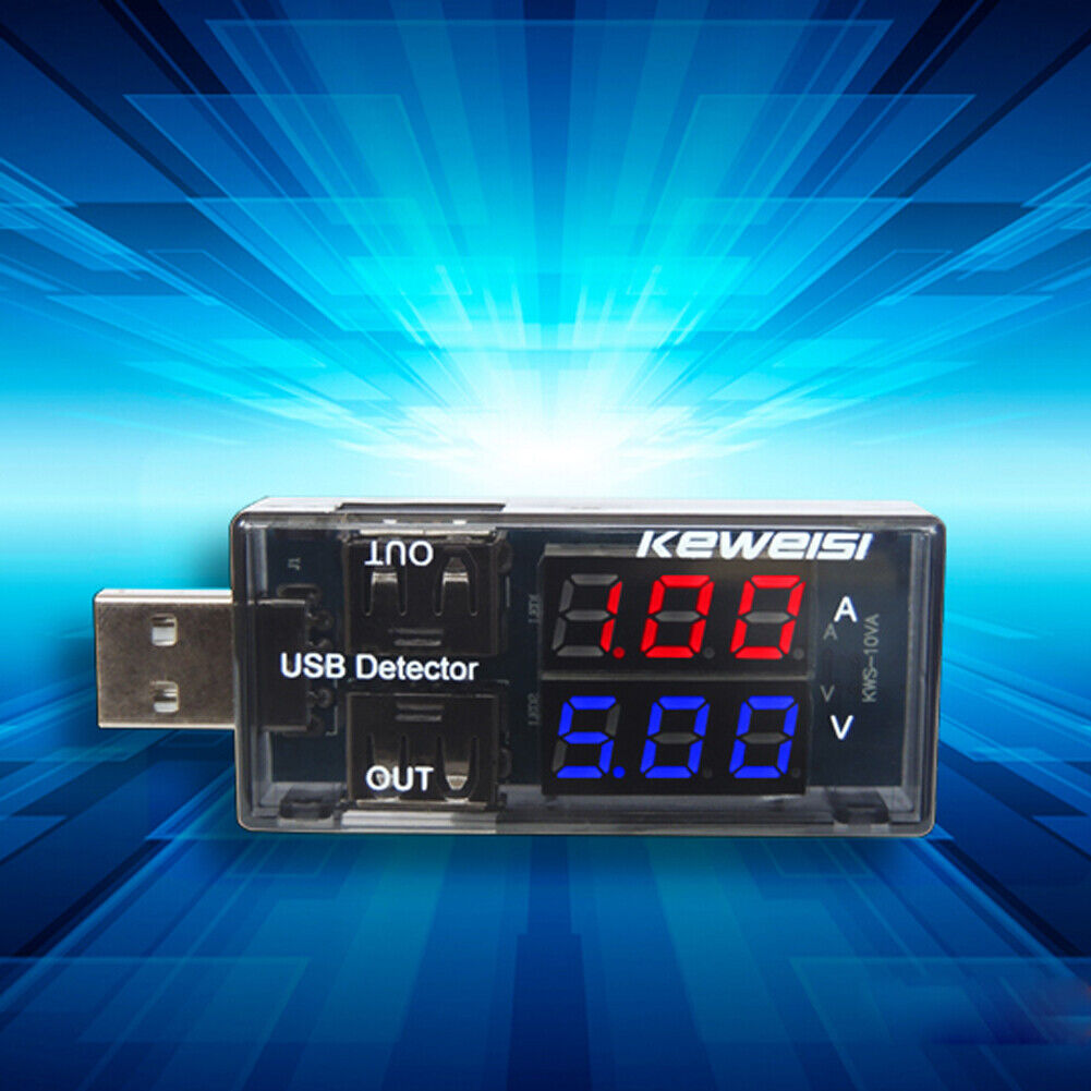 USB Charger Current Voltage Charging Detector Battery Voltmeter Ammeter