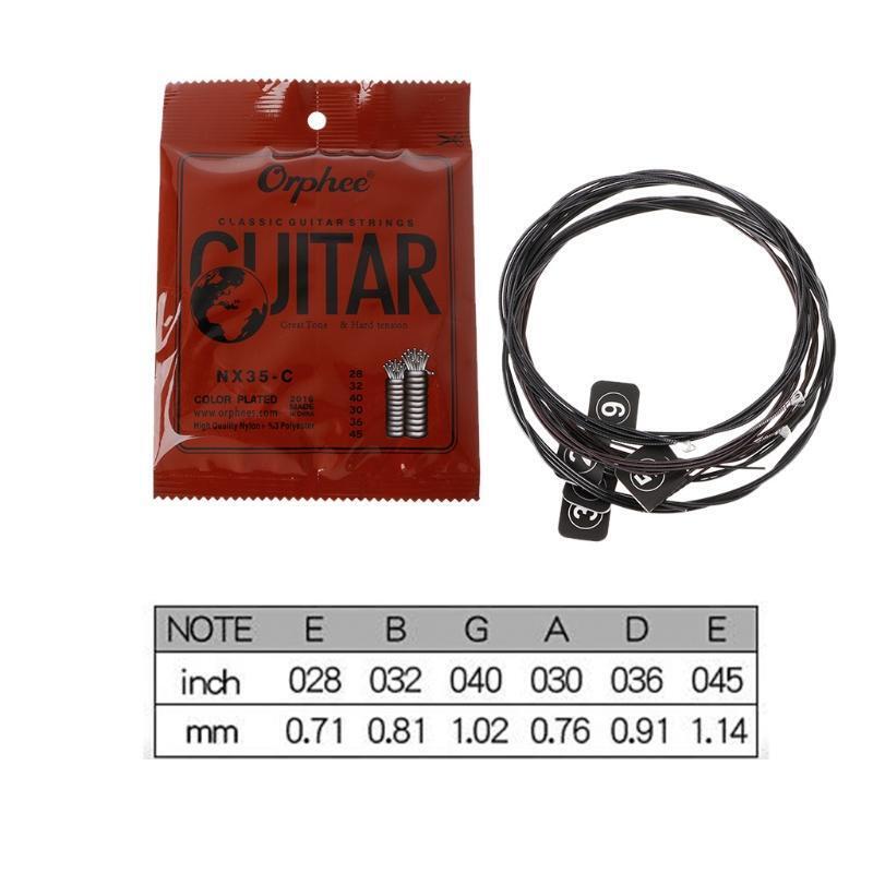 Orphee NX35-C 6pcs Classical Guitar Strings 028-045 Inch Nylon Core Steel Plated