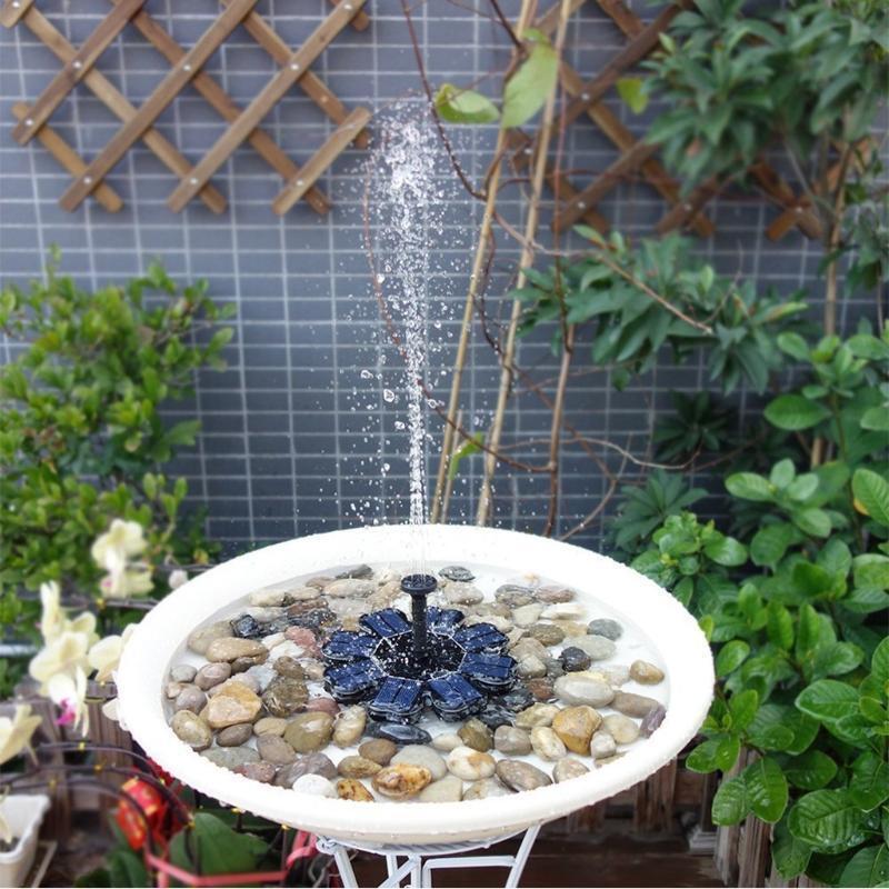 Outdoor Solar Power Water Bird Bath Fountains Pond Pump Floating Garden Aquarium