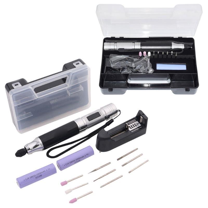 Portable Jewelry Engraving Pen Rechargeable Electric Carving Polishing Pen Kit