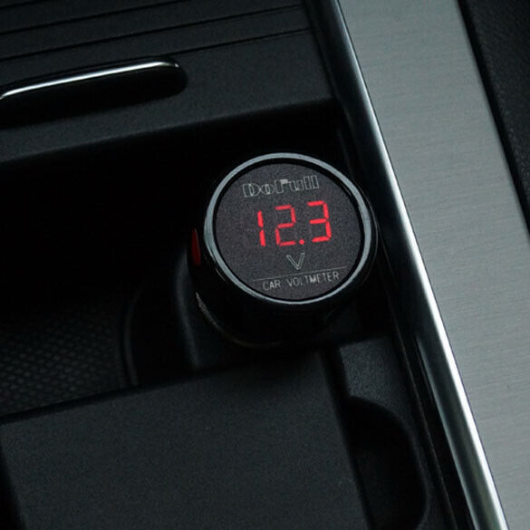 12V 24V Digital Voltmeter Plug Red Volt Meter Car SUV Cigarette Lighter