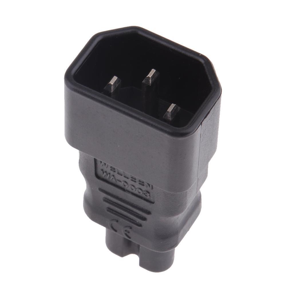 IEC 320 C14 Male to C7 Female Converter Power Adapters Connectors