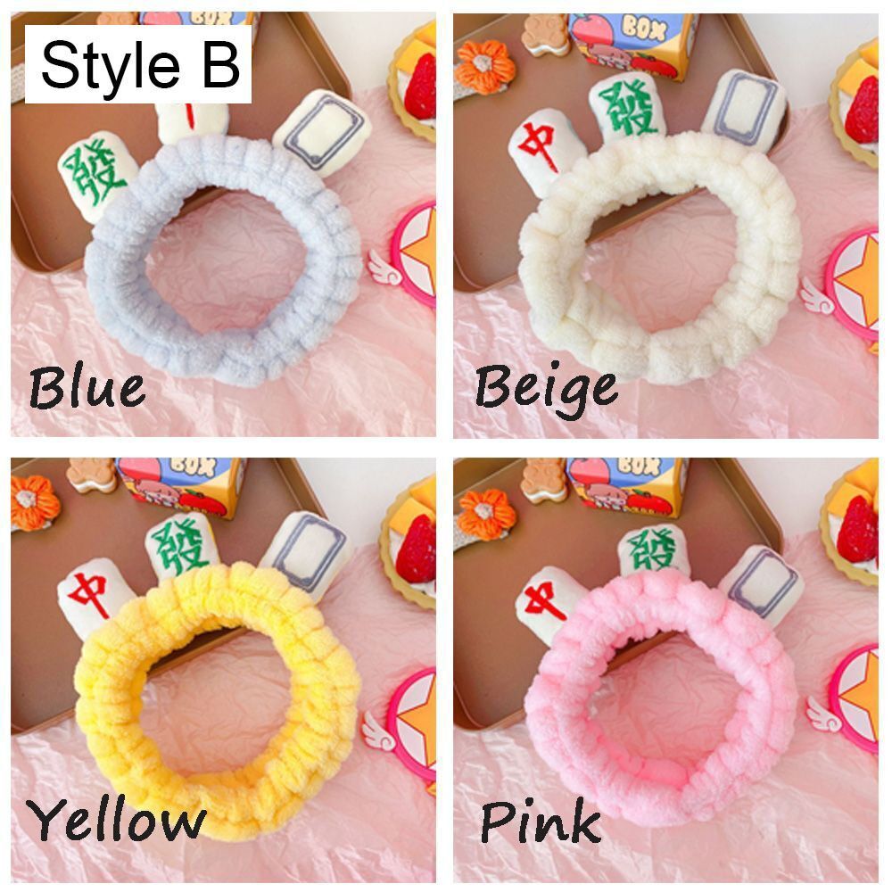 Cute Mahjong Hairband Hair Hoop Face Wash Tiara Make a Fortune Headdress