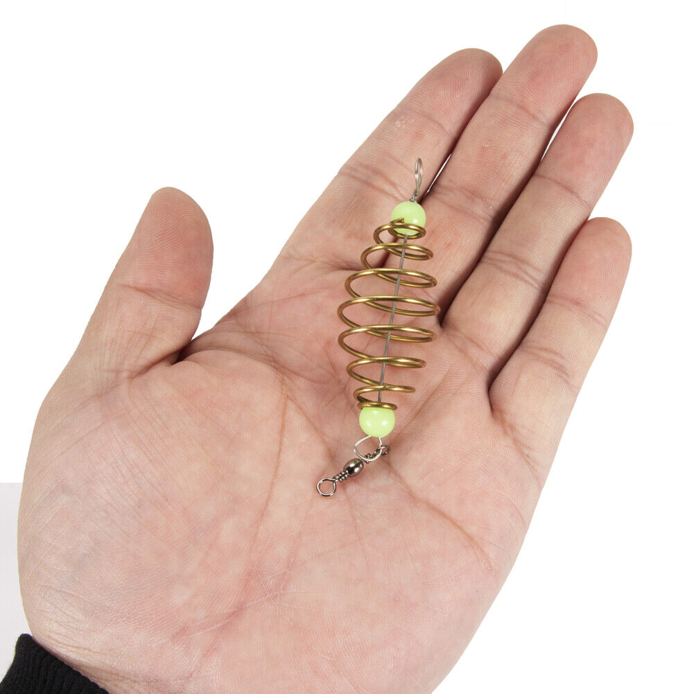 10pcs/Set Fishing Bait Spring Hanging Tackle Steel Feeder Fishing Tools