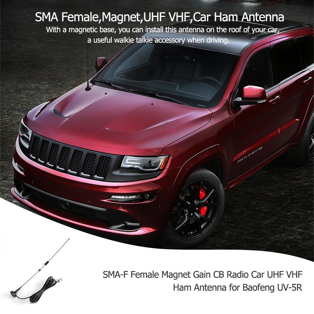 SMA-F Female Magnet Gain CB Radio Car UHF VHF Ham Antenna for Baofeng UV-5R