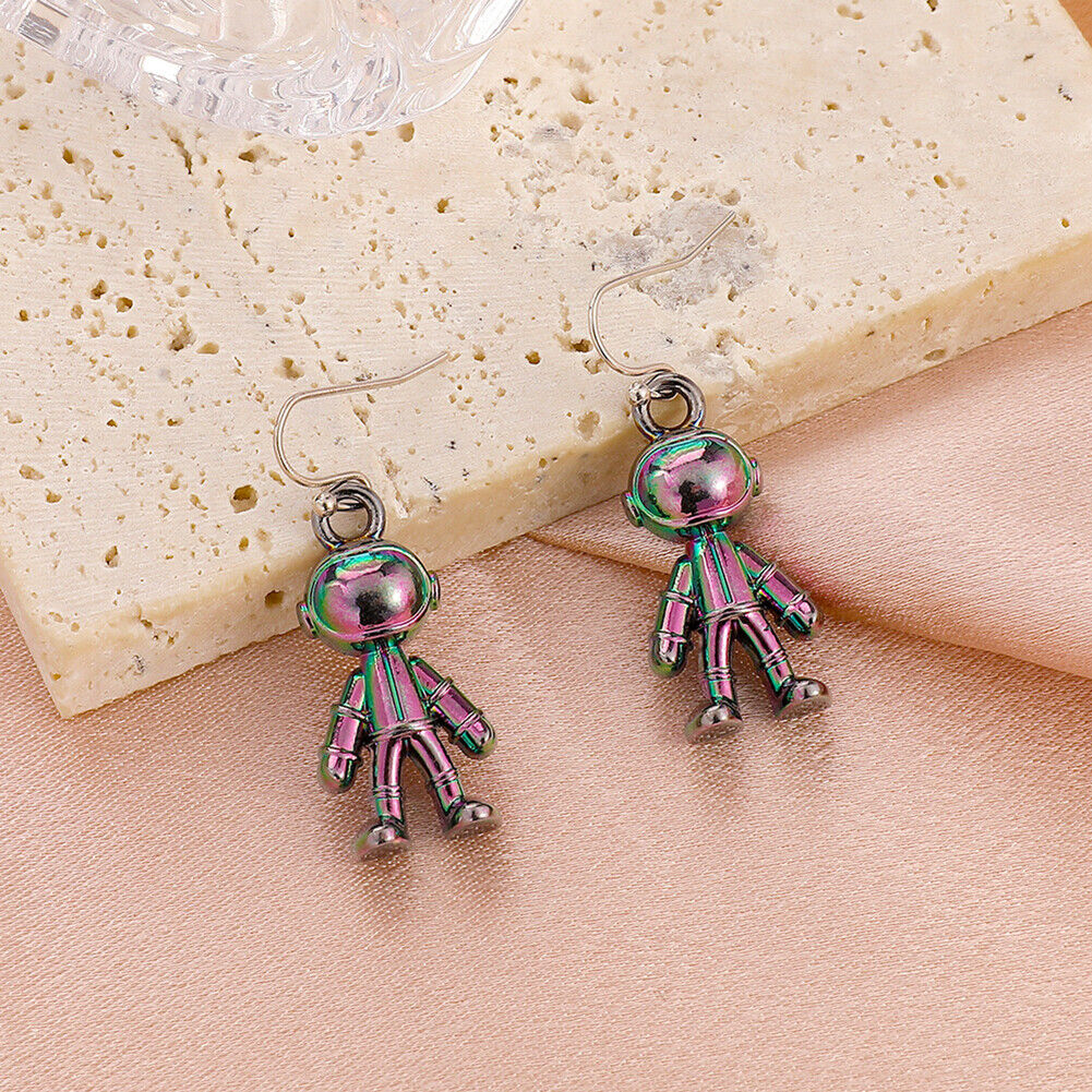 Fashion Copper Spaceman Stud Earrings Hanging Drop Earrings Female Jewelry