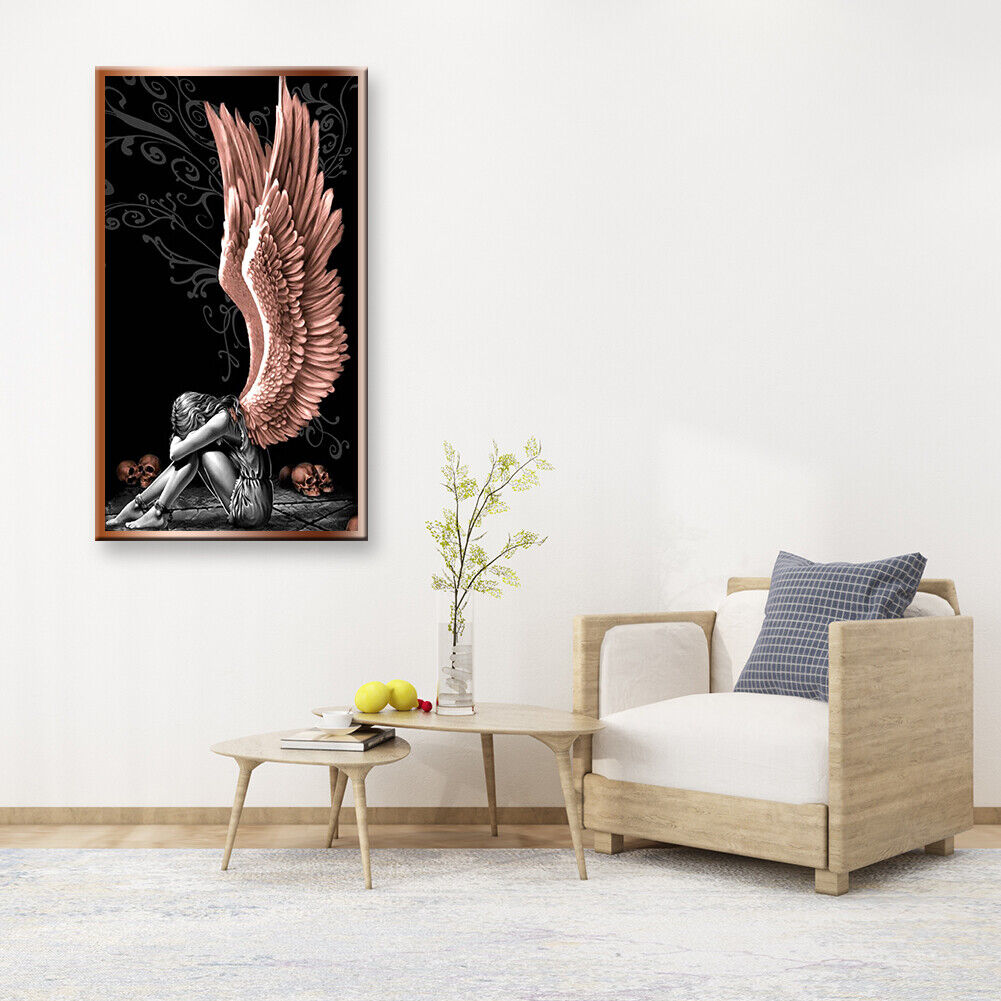 Angels and Demons 5D DIY Full Round Diamond Painting Rhinestone Decor Craft