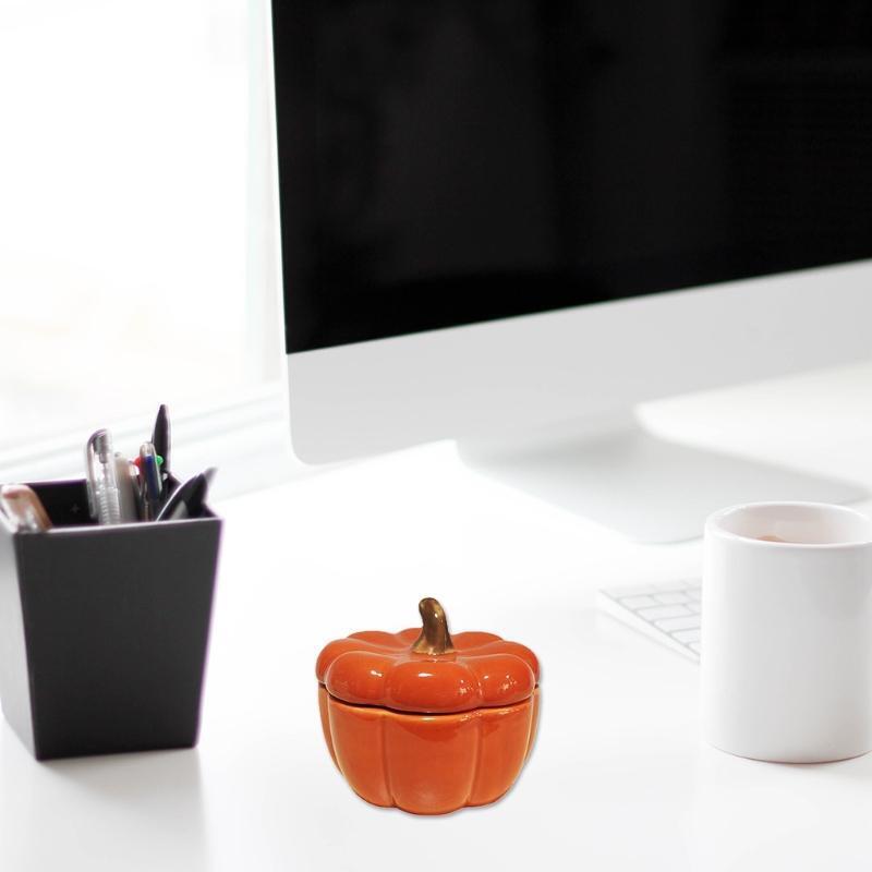 Pumpkin Candle Holder Cup with Lid for Home Bedroom Decoration Ceramics Cups