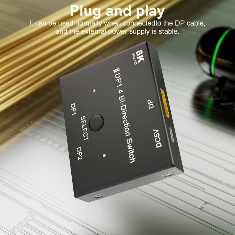 DisplayPort 8K DP 1.4 Switch Bi-Direction 8K@30Hz 4K@120Hz Splitter Converter