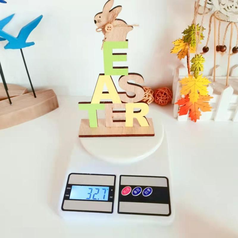Easter Wooden Ornament Stackable Letters Bunny Wood Art Crafts Ornament