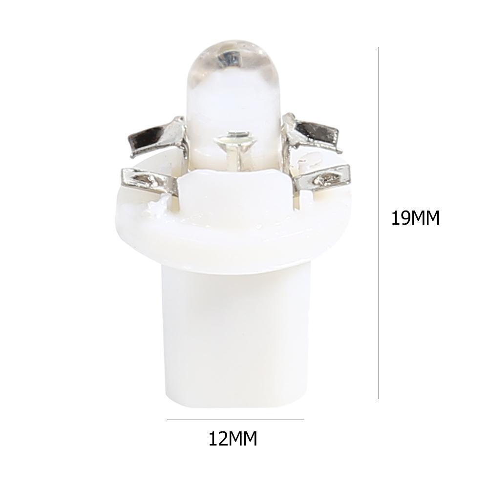 10pcs T5 B8.5D LED Car Light Auto Dashboard Instrument Light Bulbs (White)