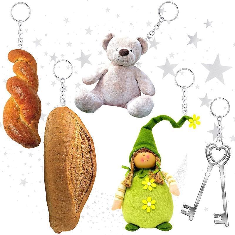 Fashion Screw Eye Pins Key Chain Split Key Ring with Chain Open Jump Ring