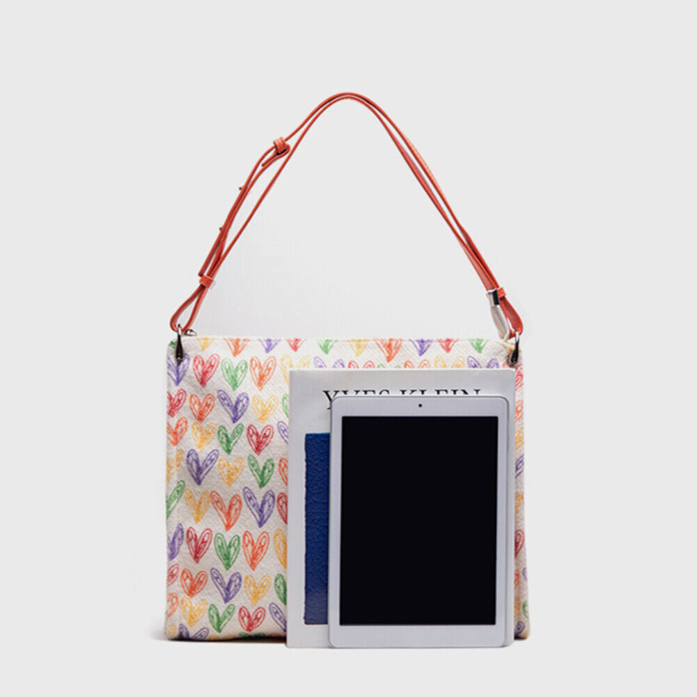 Love Printed Women Handbag Canvas Candy-Color Students School Shoulder Bag