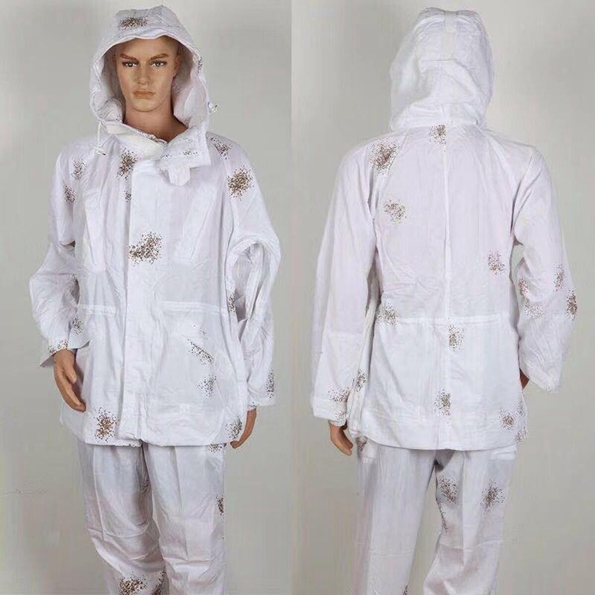 Camouflage Ghillie Suit Snow Camo Clothing Jacket And Pants Set for
