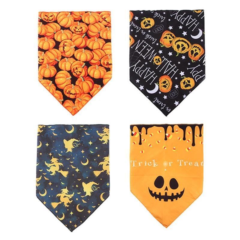 4 Pieces Dog Bandanas Soft Adjustable Triangle Bibs Kerchief Scarfs Photo Props