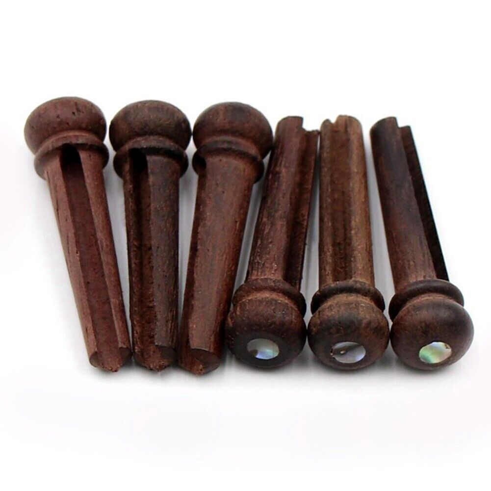 6pcs/set Guitar Rosewood Bridge Pins with Peg Puller for Acoustic Guitar