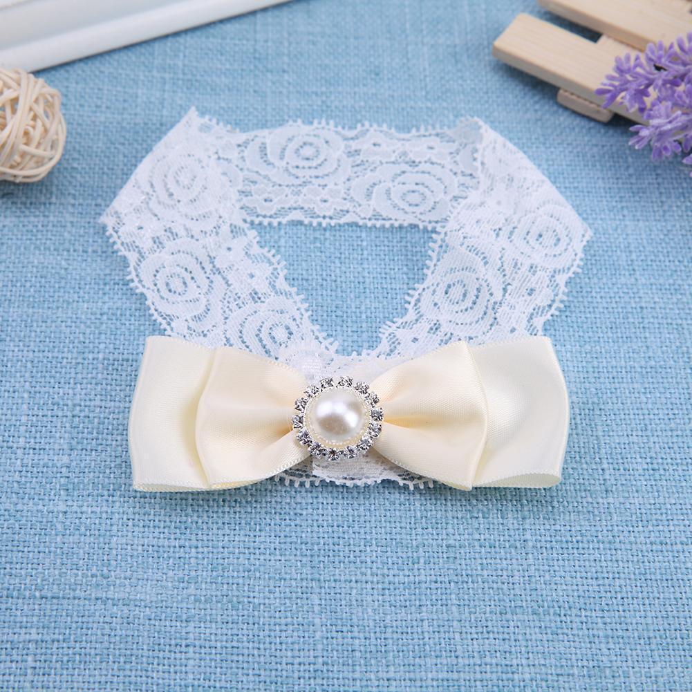 1pc Korean Baby Fashion Girls Photography Bowknot Headband Hair Band(Beige)