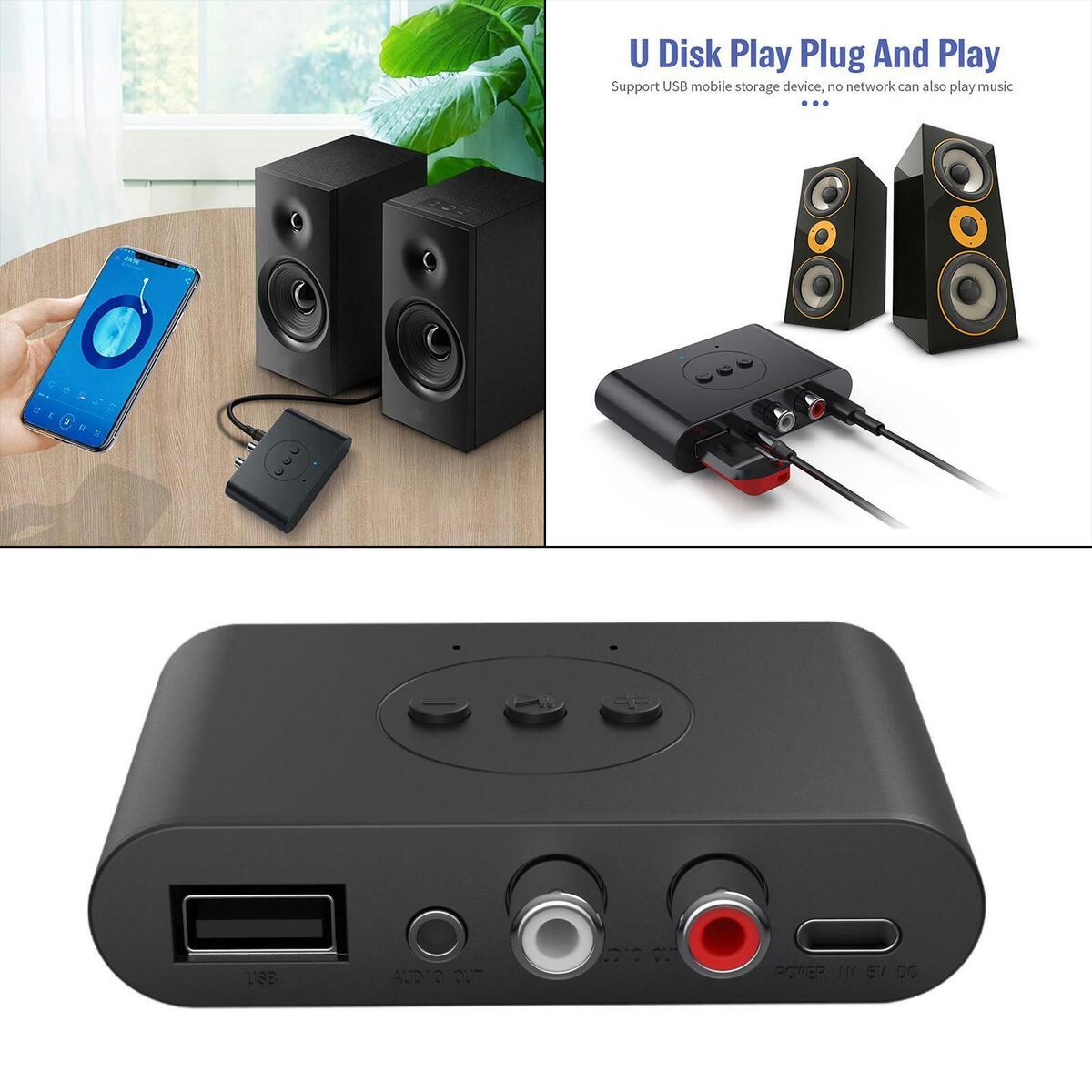 5.0 Adapter 3.5mm & RCA  Receiver for  Speaker Amplifier