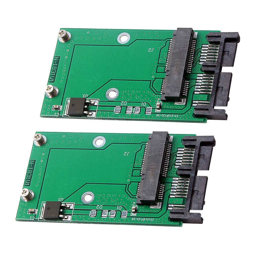 2 Pieces M SSD to 1.8" (7+9Pin) Micro  16Pin Adapter Converter Card