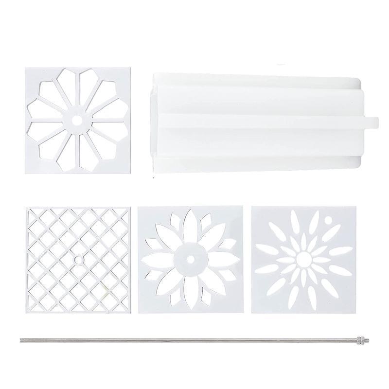 Pull Through Swirl Soap Shapers Eight Flower One Rod 6cm Square Silicone Mold