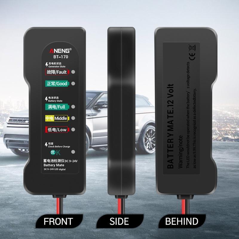 Car Battery Tester with LED Indicators Digital Multi Functions Alternator Tester