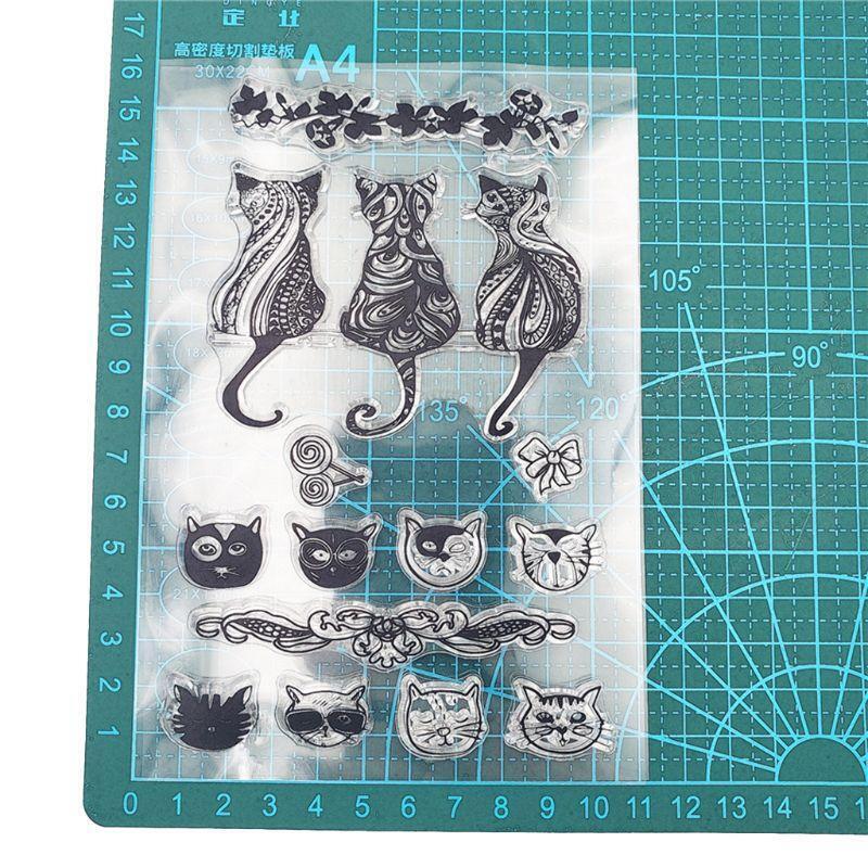 Cat Silicone Clear Seal Stamp DIY Scrapbooking Embossing Photo Album Decorative