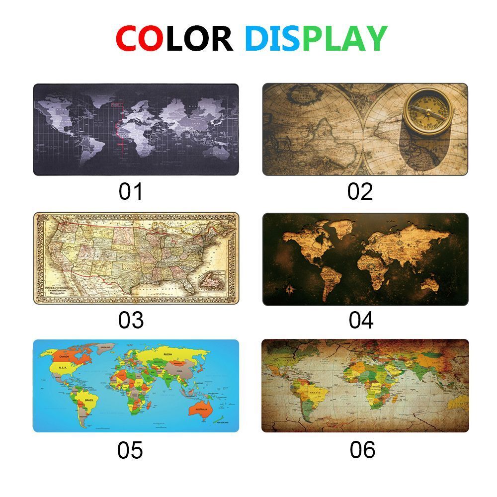 Natural Rubber Mousepad Gaming Mouse Pad Keyboard Mice Mat Old World Map