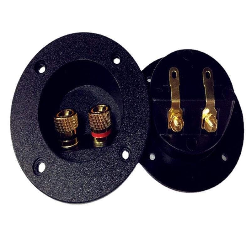 2-Way Speaker Box Terminal Binding Post Screw Cup Connector With 2 Banana Jack