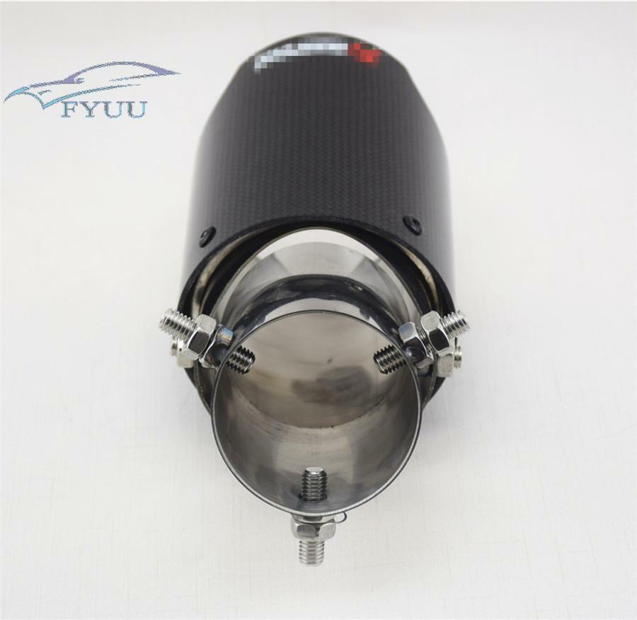 Real Carbon Fiber Exhaust Pipe Modified Glossy Bent Straight Angle Adjustable