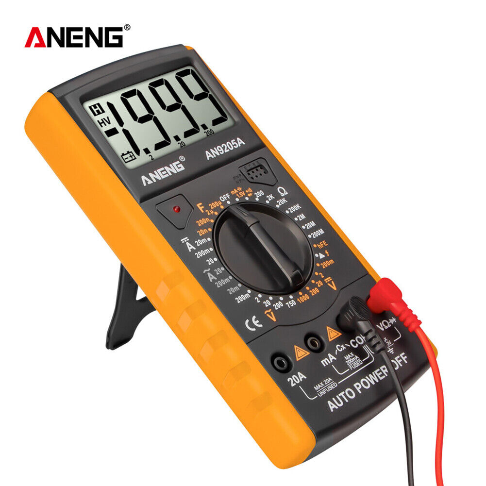 ANENG AN9205 LCD Digital Multimeter Voltmeter Resistance Tester (Yellow)